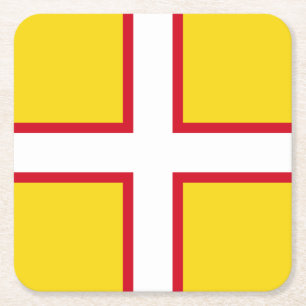 Posavasos Cuadrado De Papel Bandera de Dorset