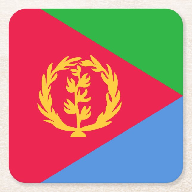 Posavasos Cuadrado De Papel Bandera de Eritrea (Anverso)
