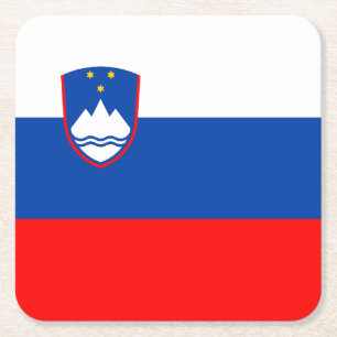 Posavasos Cuadrado De Papel Bandera de Eslovenia