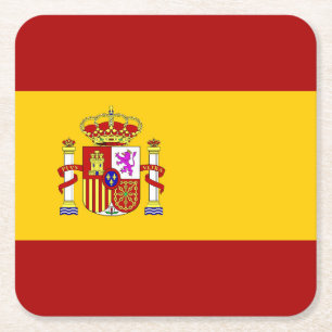 Posavasos Cuadrado De Papel Bandera de España