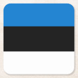 Posavasos Cuadrado De Papel Bandera de Estonia<br><div class="desc">Bandera patriótica de Estonia.</div>
