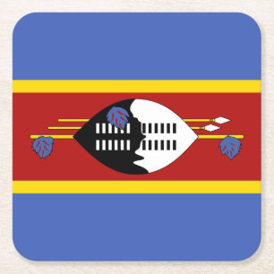 Posavasos Cuadrado De Papel Bandera de Eswatini