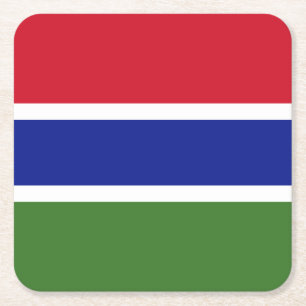 Posavasos Cuadrado De Papel Bandera de Gambia