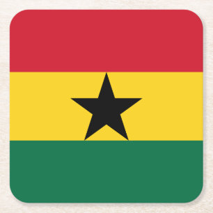 Posavasos Cuadrado De Papel Bandera de Ghana