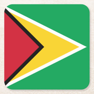 Posavasos Cuadrado De Papel Bandera de Guyana