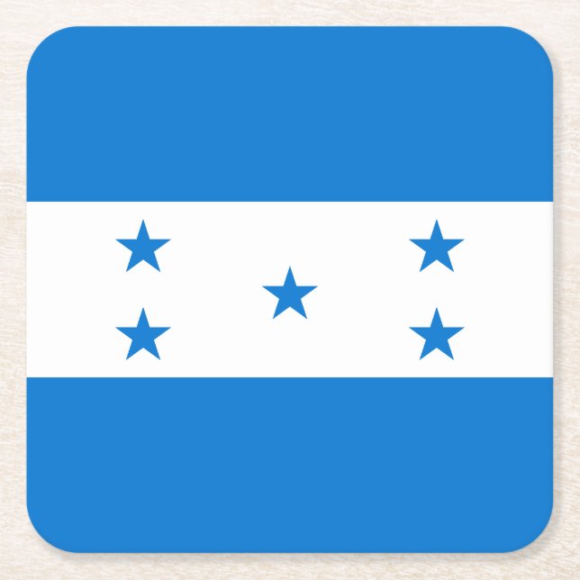 Posavasos Cuadrado De Papel Bandera de Honduras (Anverso)