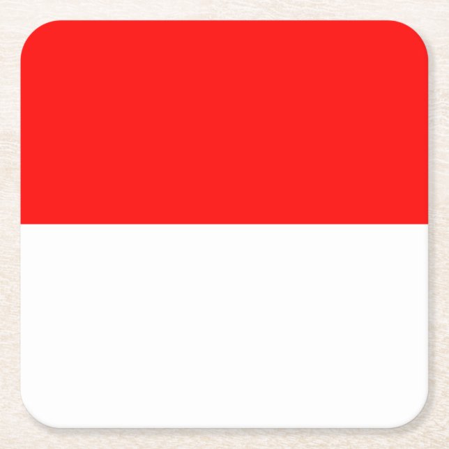 Posavasos Cuadrado De Papel Bandera de Indonesia (Anverso)