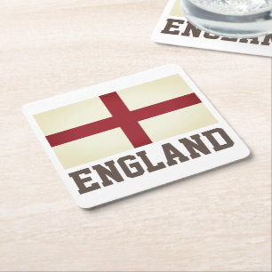 Posavasos Cuadrado De Papel Bandera de Inglaterra