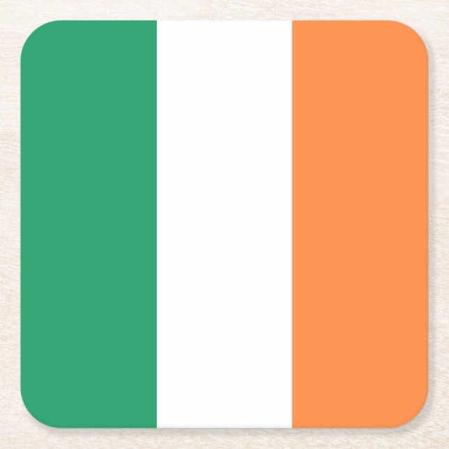 Posavasos Cuadrado De Papel Bandera de Irlanda (Anverso)