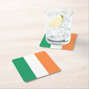 Posavasos Cuadrado De Papel Bandera de Irlanda: Estandarte Irlandés, Reino Uni