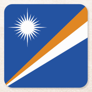Posavasos Cuadrado De Papel Bandera de Islas Marshall