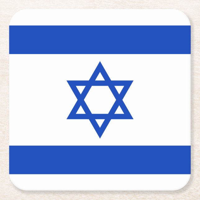 Posavasos Cuadrado De Papel Bandera de Israel (Anverso)