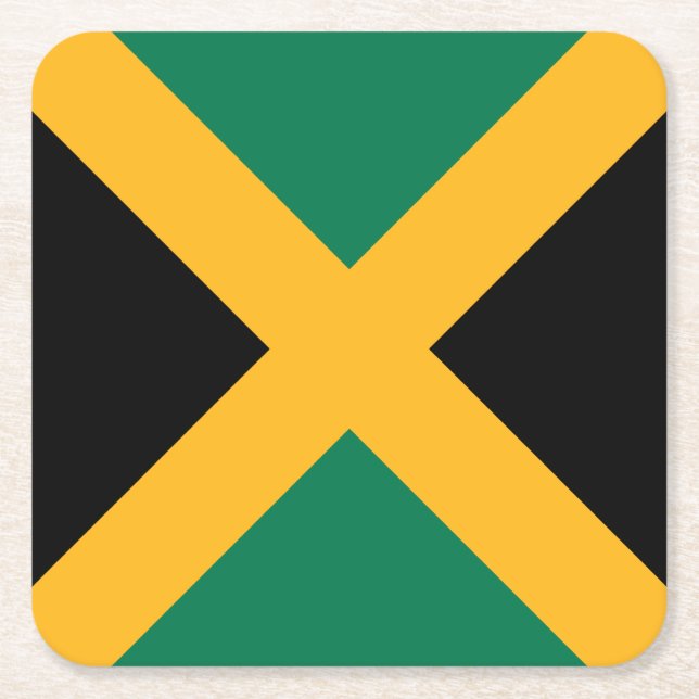 Posavasos Cuadrado De Papel Bandera de Jamaica (Anverso)