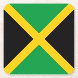 Posavasos Cuadrado De Papel Bandera de Jamaica patriótica