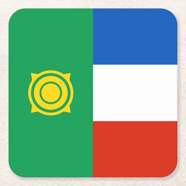 Posavasos Cuadrado De Papel Bandera de Khakassia (Anverso)