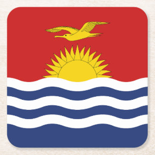 Posavasos Cuadrado De Papel Bandera de Kiribati