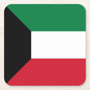 Posavasos Cuadrado De Papel Bandera de Kuwait