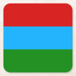 Posavasos Cuadrado De Papel Bandera de la República de Karelia<br><div class="desc">Bandera patriótica de la República de Karelia</div>