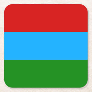 Posavasos Cuadrado De Papel Bandera de la República de Karelia