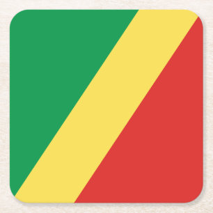 Posavasos Cuadrado De Papel Bandera de la República del Congo