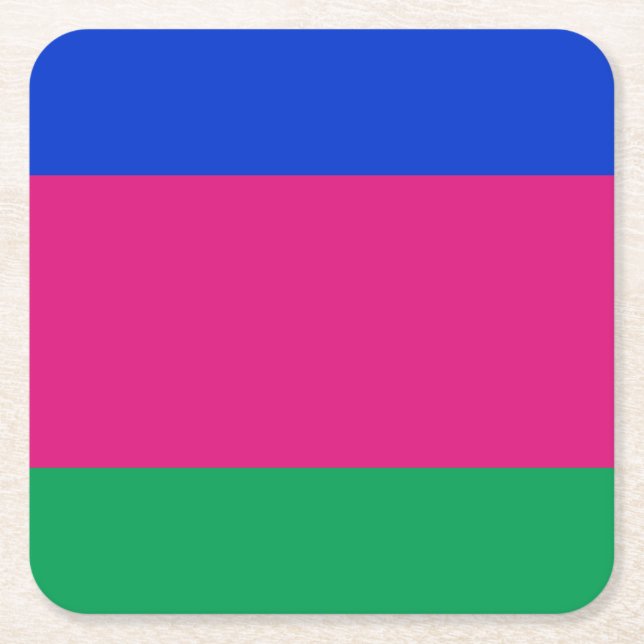 Posavasos Cuadrado De Papel Bandera de la República Popular de Kuban (Anverso)