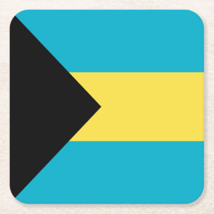 Posavasos Cuadrado De Papel Bandera de las Bahamas