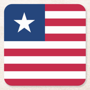 Posavasos Cuadrado De Papel Bandera de Liberia
