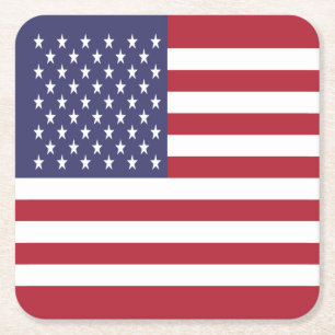 Posavasos Cuadrado De Papel Bandera de los Estados Unidos