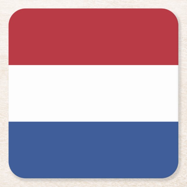 Posavasos Cuadrado De Papel Bandera de los Países Bajos (Anverso)