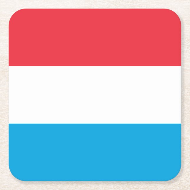 Posavasos Cuadrado De Papel Bandera de Luxemburgo (Anverso)