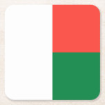 Posavasos Cuadrado De Papel Bandera de Madagascar<br><div class="desc">Bandera patriótica de Madagascar.</div>