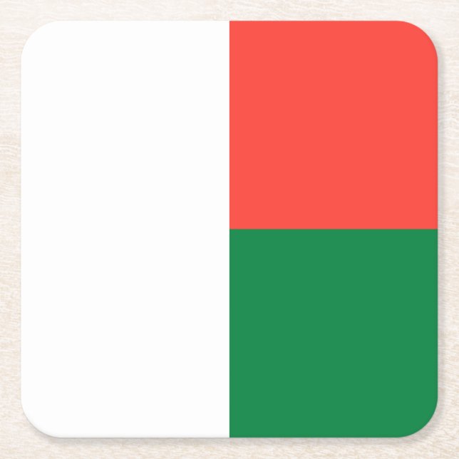 Posavasos Cuadrado De Papel Bandera de Madagascar (Anverso)