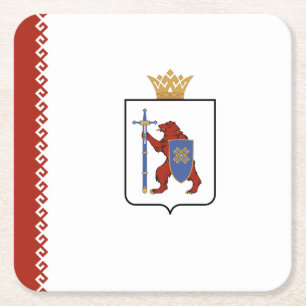 Posavasos Cuadrado De Papel Bandera de Mari El