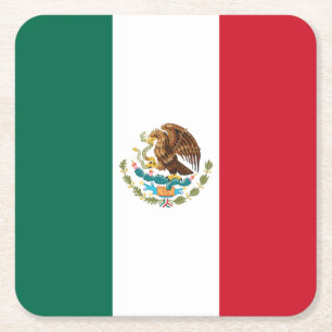 Posavasos Cuadrado De Papel Bandera de México, Bandera de la República Mexican