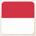 Posavasos Cuadrado De Papel Bandera de Mónaco<br><div class="desc">Bandera patriótica de Mónaco.</div>