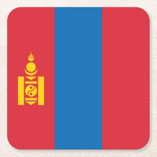 Posavasos Cuadrado De Papel Bandera de Mongolia