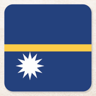 Posavasos Cuadrado De Papel Bandera de Nauru