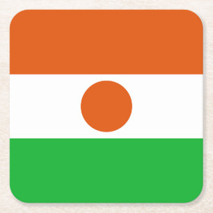 Posavasos Cuadrado De Papel Bandera de Níger