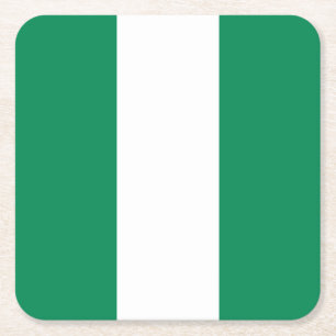 Posavasos Cuadrado De Papel Bandera de Nigeria