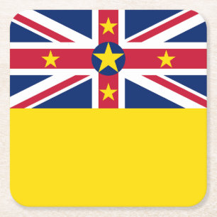 Posavasos Cuadrado De Papel Bandera de Niue