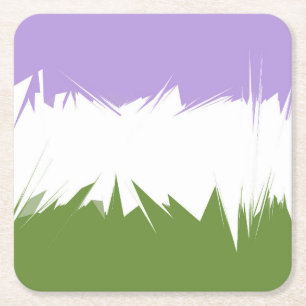 Posavasos Cuadrado De Papel Bandera de Orgullo Genderqueer Abstracta ZigZag Es