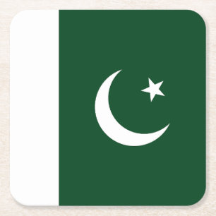 Posavasos Cuadrado De Papel Bandera de Pakistán