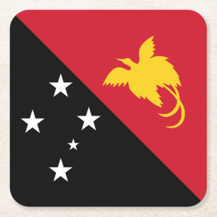 Posavasos Cuadrado De Papel Bandera de Papua Nueva Guinea