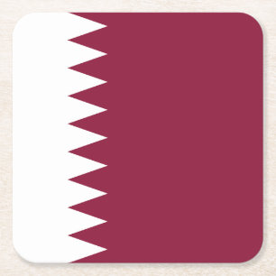 Posavasos Cuadrado De Papel Bandera de Qatar
