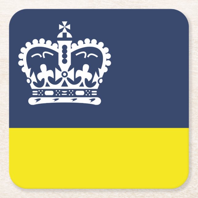 Posavasos Cuadrado De Papel Bandera de Regina, escayola de papel de la plaza S (Anverso)