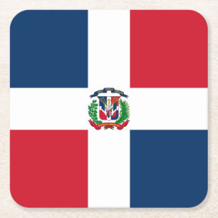 Posavasos Cuadrado De Papel Bandera de República Dominicana