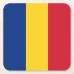 Posavasos Cuadrado De Papel Bandera de Rumania<br><div class="desc">Bandera patriótica de Rumania.</div>