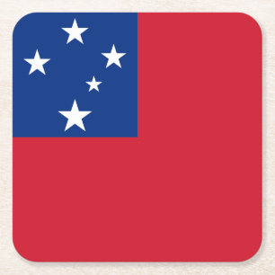 Posavasos Cuadrado De Papel Bandera de Samoa