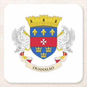 Posavasos Cuadrado De Papel Bandera de San Bartolomé