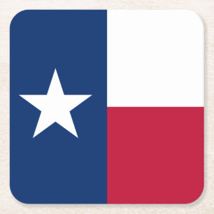 Posavasos Cuadrado De Papel Bandera de Texas